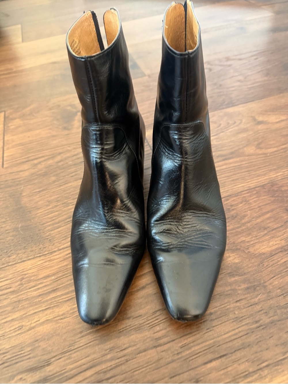 Madewell Black Leather Ankle Boots - Sleek Zip Boot